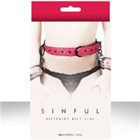 NS Novelties Sinful Restraint Belt, розовый 
Ремень большого размера для пристегивания манжетов