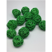 Ротанговые шары 3см В упак 12 шт. Цвет: зеленый (green)