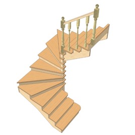 №3.1.2.3. Лестница с разворотом на 180 градусов, с забежными ступенями, интернет-магазин Sportcoast.ru