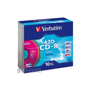 Носители информации Verbatim CD-R 700Mb 52x Slim/10 43308 Color