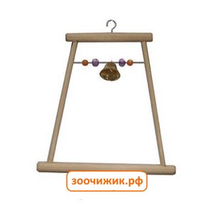 Игрушка для птиц RP8543 Качель деревянный с бусами и колокольчиком