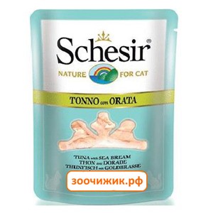 Влажный корм Schesir для кошек тунец+дорада (70 гр)