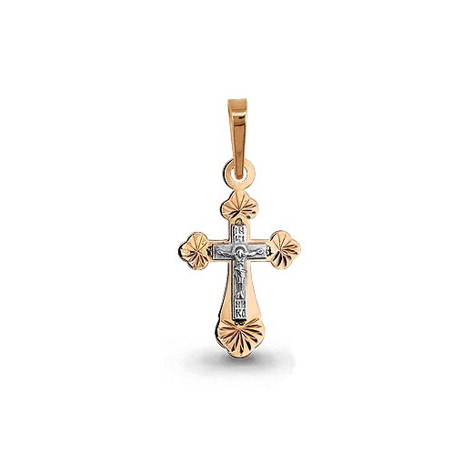 Крест золотой гравированный № 12719, золото 585°