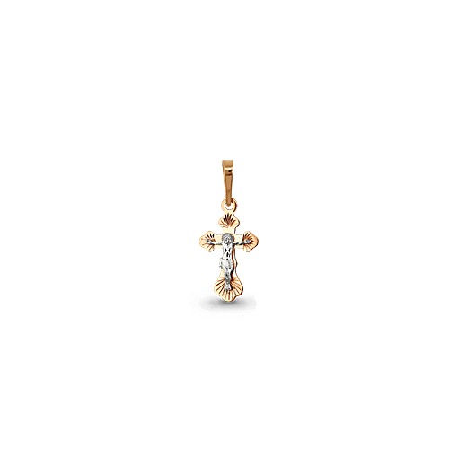 Крест золотой гравированный № 12618, золото 585°