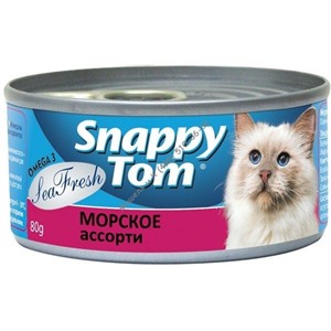 Snappy Tom  консервы 80 г для кошек Морское ассорти срок 05.09.2015 НОВИНКА