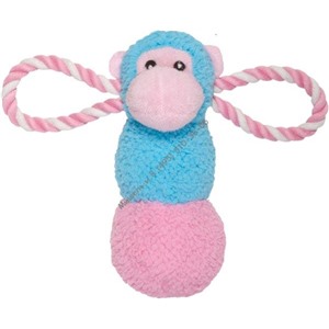 Chomper Игрушка  обезьяна для щенков плюшевая с веревочными вставками и пищалкой (плюш, хлопок)