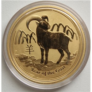 Год Козы (золото 999, 1 унция - 31,1 грамм) Австралия, 2015 год
