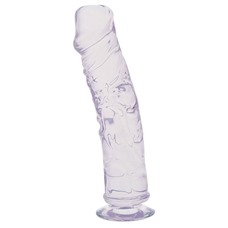 Прозрачный гелевый фаллоимитатор на присоске JELLY JOY SHINNY KNIGHT - 17,8 см.