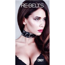 Ошейник черный с зеркальным элементом Cindy Black 7731rebelts