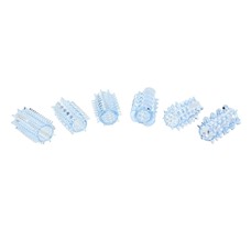 Набор из 6 голубых насадок на пенис POWER PENIS SLEEVE SET