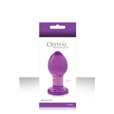 Средняя фиолетовая стеклянная анальная пробка CRYSTAL PLUG