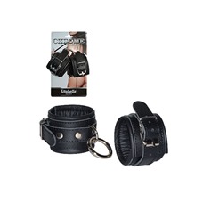 Кожаные наручники с круглым карабином Sitabella Chrome Collection