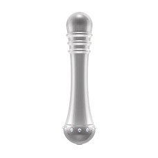 Вибратор с ребристой головкой The Emerald Silver - 16,3 см.
