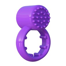 Фиолетовое эрекционное кольцо с вибрацией Sensual Touch Love Ring