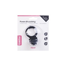 Чёрное виброкольцо для пениса Power Heart Clit Cockring