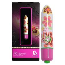 Мини-вибратор Flower Power с цветочным принтом - 8 см.