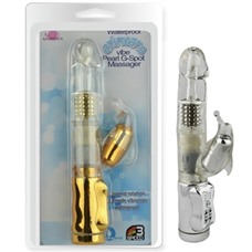 Вибратор с вибрирующим отростком Dolphin Vibe Gold 80008HW-gold