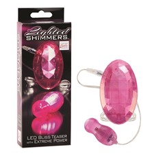 Розовая вибропулька с пультом-кристаллом и светодиодами Lighted Shimmers LED Bliss Teasers