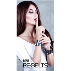 Наручники черные с зеркальным элементом Rosie Black 7733rebelts