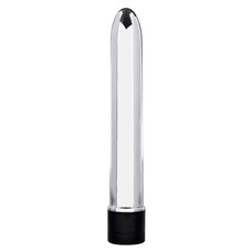 Серебристый вибратор RETRO ULTRA SLIMLINE - 17 см.