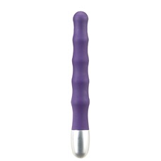 Фиолетовый вибромассажер волнистой формы SMOOTH VIBE - 17,8 см.