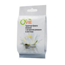 Влажная туалетная бумага Ovie с экстрактом ромашки и алоэ вера - 15 шт.