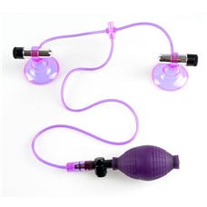 Лиловые вибростимуляторы для сосков с вакуумными присосками Vibrating Nipple Super Suck-hers