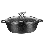 Сотейник LARA LR02-212 Rio Choco 28*7см, 3,4л, мрамор, индукц.