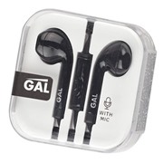 Наушники GAL HM-060BK черный вкладыши с микрофоном
