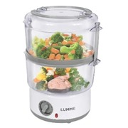 Пароварка LUMME LU-1405 серый жемчуг 400 Вт, 2 чаши