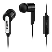 Наушники Philips she 1405 BK вкладыши вакуумные с микрофоном