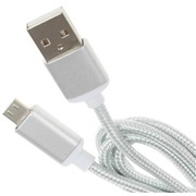 Кабель Red Line Магнитный micro USB, серебро, нейлоновая оплетка