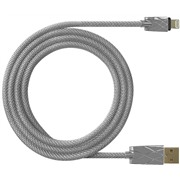 Кабель DF iMetal-01 Apple 8-pin (silver) 1 м, 1.8A (металлическая оплетка)