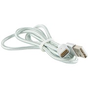 Кабель Red Line Магнитный USB-C, серебро, нейлоновая оплетка