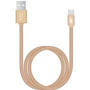 Кабель BoraSCO (34415) USB-C золото, 1 м, 3A,  нейлоновая оплетка
