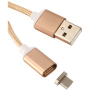 Кабель Red Line Магнитный micro USB, золото, нейлоновая оплетка