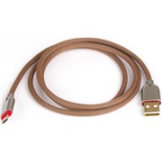 Кабель Rombica (AB-05) micro USB коричневый, 1 м, текстиль/алюминий