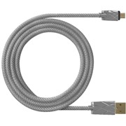 Кабель DF aMetal-01 micro USB (silver) 1 м, 1.8A (металлическая оплетка)