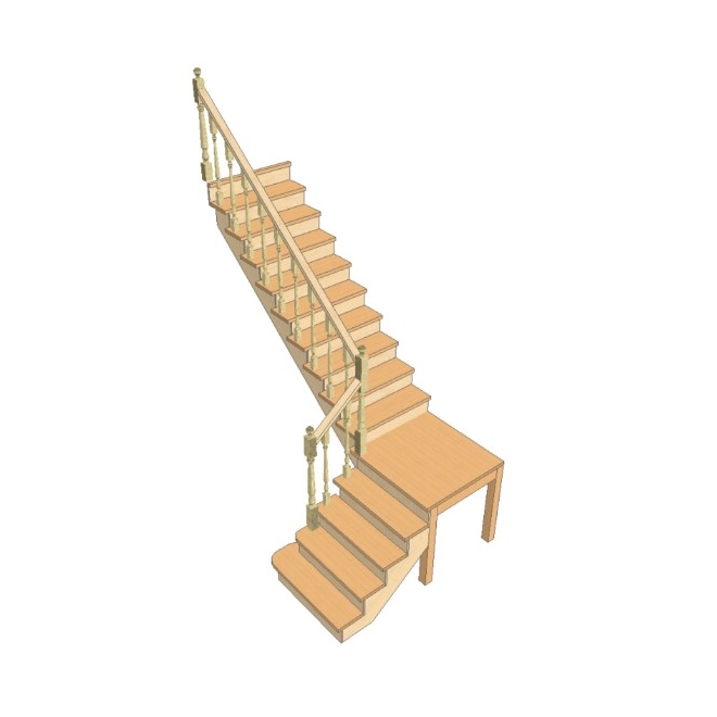 №2.3.4. Лестница с поворотом на 90 градусов, с площадкой