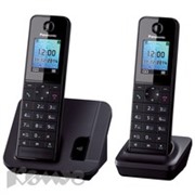 Телефон PANASONIC KX-TGH212RU чёрный,АОН, цвет.дисплей , две трубки