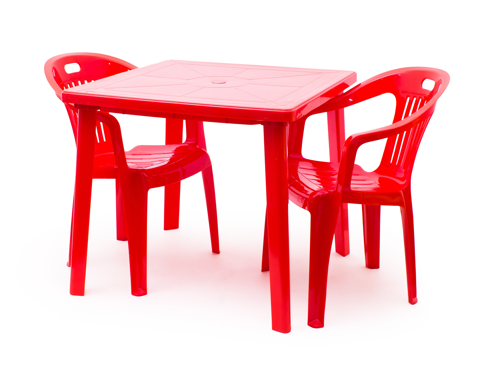 стол красный пластиковый круглый