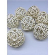 Ротанговые шары 5см В упаковке 8 шт. Цвет: бежевый (offwhite-beige)