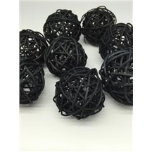 Ротанговые шары 5см В упаковке 8 шт. Цвет: черный (black)