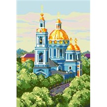 Картина стразами (алмазная вышивка, набор) "Церковь" 31х45 см