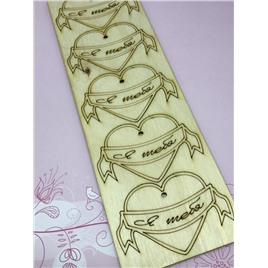 Заготовка из фанеры Сердце "Я тебя" 7 см (5 шт)