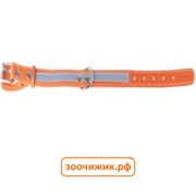 Ошейник Collar со светоотражающей лентой, коричневый (25*38-50см)