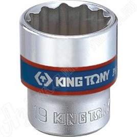 Головка торцевая стандартная двенадцатигранная 3/8", 16 мм, KING TONY, 333016M