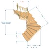 №3.1.2.3. Лестница с разворотом на 180 градусов, с забежными ступенями