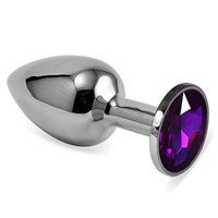 LoveToy Small Анальная втулка, серебристая 
С фиолетовым кристаллом