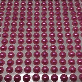 Стикеры полубусины 6мм, розовый